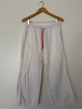 Kiss & cry Wide Leg Cotton Drawstring Pants in Off-White women’s size M